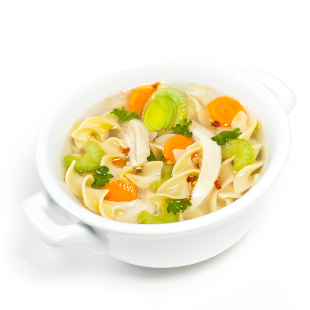 Porų ir salierų sriuba su makaronais