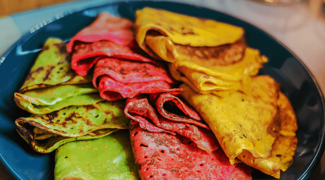 Spalvoti lietiniai blynai